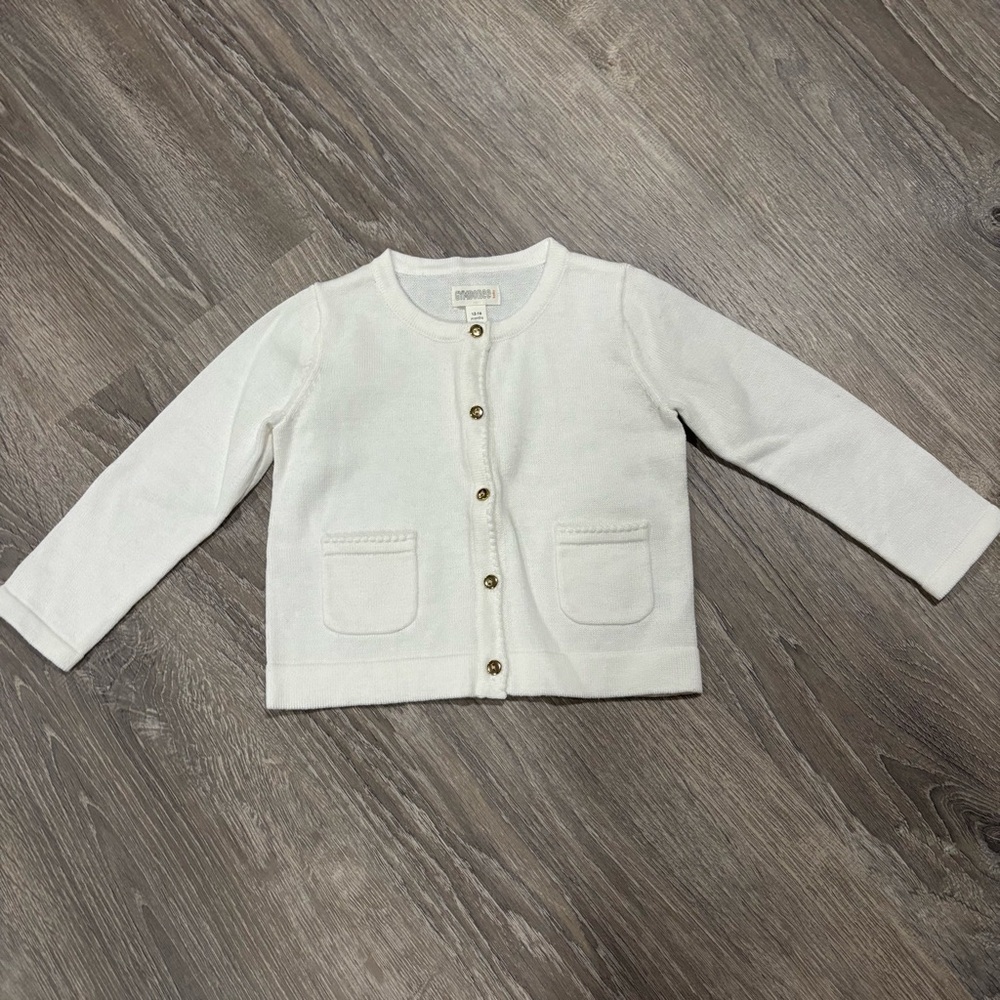 Gymboree White Button Down Cardigan - 12-18 months Like New